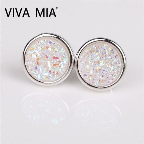Mens Earrings Male Cluster Stud Earring Jewelry Natural Crystal Cluster Stud Earring Crystal Bud Female Earrings