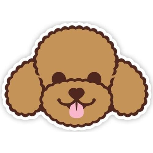 B0163 Various Sizes Cool Self-adhesive Decal Cute Poodle Dog Head Car Sticker Waterproof Auto Decors on Bumper Rear Window