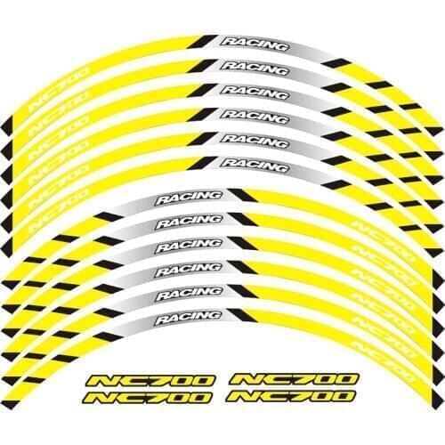 Motorcycle front and rear wheels Edge Outer Rim Sticker Reflective Stripe Wheel Decals For Honda NC700