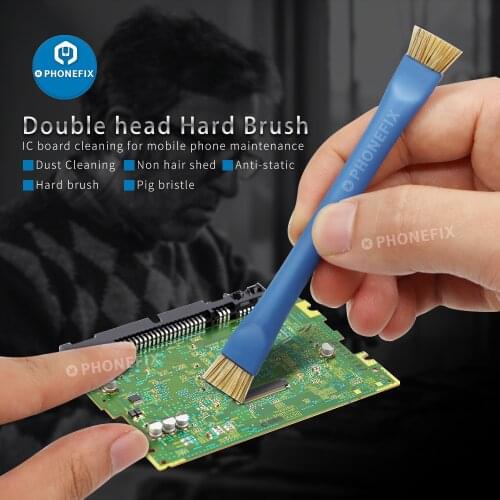 PHONEFIX Double Head Brush ESD Safe Brush Anti-Static Brush Repair Electronics Tool Kit BGA PCB Repair Cleaning Brush