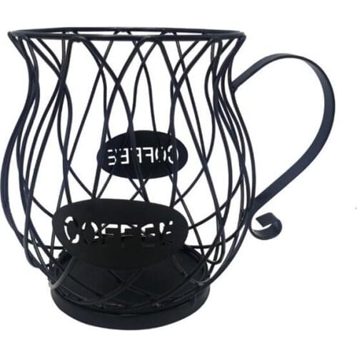 Coffee Pod Holder Mug Shape Multi Use K Cup Holder Coffee Station organizer Storage Wire Basket Food Storage for Counter Coffee
