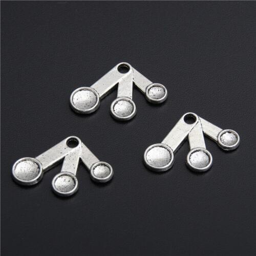 15pcs 3d Measuring Spoon Kitchen Charms Pendants Fit For Dangle Bracelet Jewelry Making Wholesale A2782