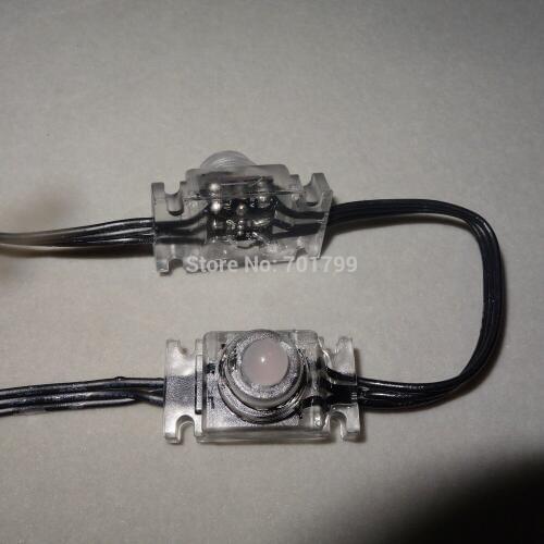 DC12V WS2818 RGB full color addressable LED pixel light;IP68;with epoxy resin filled;transparent PC material and all black wire