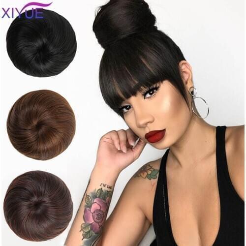 Multiple Colour Synthetic Donut Roller Elastic Blonde Bun Hair Chignon Synthetic Donut Roller Hairpieces High Temperature Fiber
