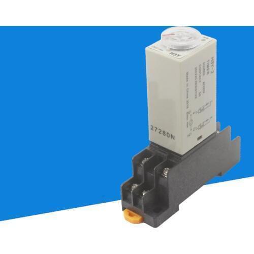 1Pc H3Y-2 AC 220V Delay Timer Time Relay 0-30Minute/Seconds on time delay electromagnetic relay AC power with Base