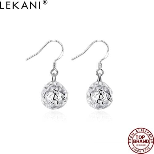 LEKANI Three-Dimensional Spherical Shape Simplicity Earrings Heart-Shaped Round Earrings Fashion Jewelry Gift Best Selling