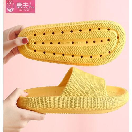 4.5cm Platfom Indoor Slippers Women Men Beach Flip Flops Soft EVA Lovers Bathroom Slipper Anti-slip Female Home Floor Shoes SH12
