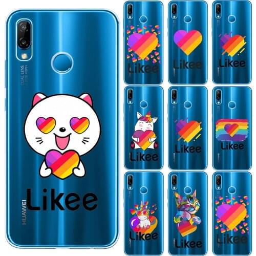 Funny Likee Cat Bear Love Heart Silicone Case For Huawei P40 Lite E P10 P20 P30 Lite Pro P8 Lite Y9 2018 2019 Phone TPU Cover