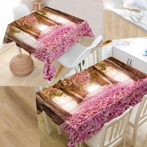 Forests Autumn Trees Custom Table Cloth Oxford Fabric Rectangular Waterproof Oilproof Table Cover Family Party Tablecloth