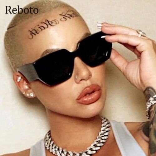 Black Womens Square Sunglasses Fashion Designer Big Frame Polygon Trends Travel Sun Glasses Shades UV400 Super Brands