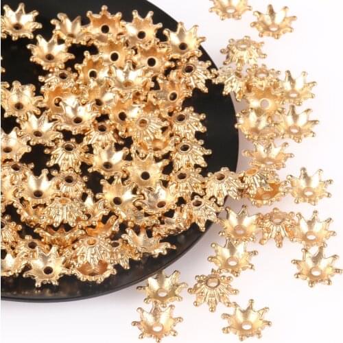 50pcs Flower End Caps CCB Spacer Hollow Bead Loose End Beads Caps For Jewelry Making Findings Needlework Accessories Supplies