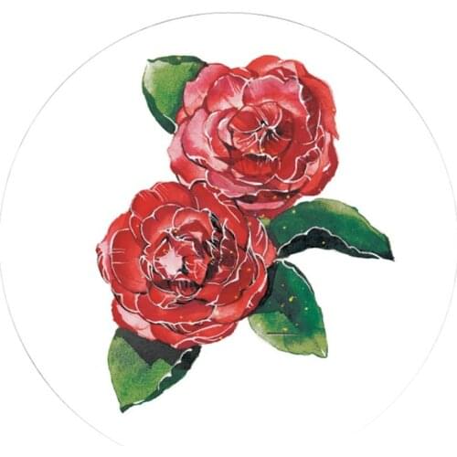 Fascinating Red Camellia Flower PET Special Oil Washi Tape Bullet Journal Masking Tape DIY Scrapbooking Decoration Washi Sticker