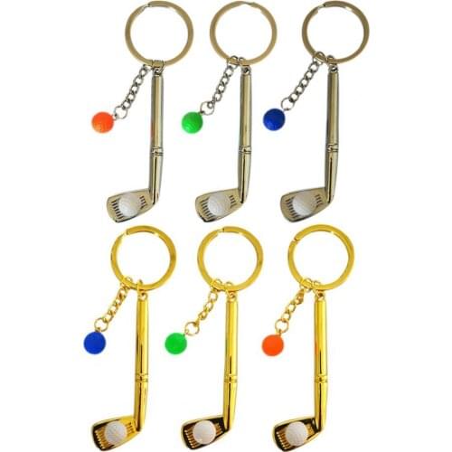 Vibrant Color Golf Ball Keychain Non-fragile High Hardness Special Collections Mini Golf Racket Ball Pendant Keyring for Decor