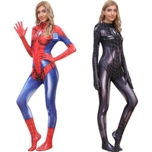 Adult Ladies Spiderman Costume Fancy Party Costume/Halloween Carnival Costume/Christmas Superhero Cosplay Jumpsuit Fashion