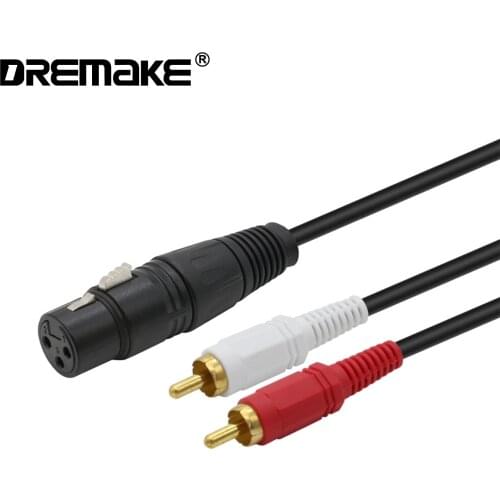 1.5m XLR Female to 2 RCA Male Stereo Audio Cable Y Splitter Wire Cord Microphone Connector Lead Cord For Mixer Amplifier Console