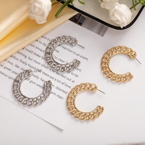 1Pair Punk Retro Circle Wedding Hoop Earring for Women Men Jewelry European Hyperbole Statementsimple Woven Round Earrings E276