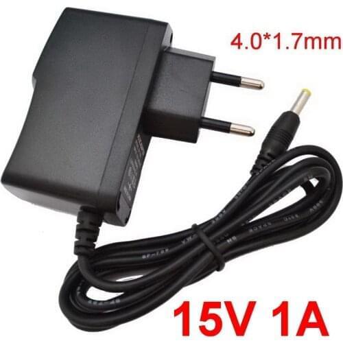100PCS 15V1A New AC 100V-240V Converter Adapter DC 15V 1A 1000mA Power Supply EU Plug DC 4.0mm x 1.7mm