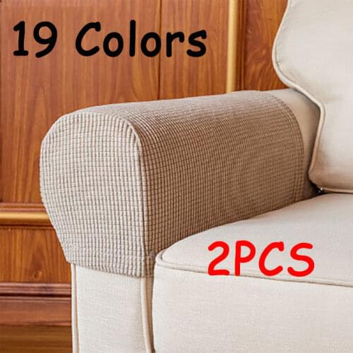 2pcs Sofa Armrest Covers Elastic Fleece Thicken Sofa Armrest Towel Couch Chair Protector Removable Armchair Covers Sofa Decor