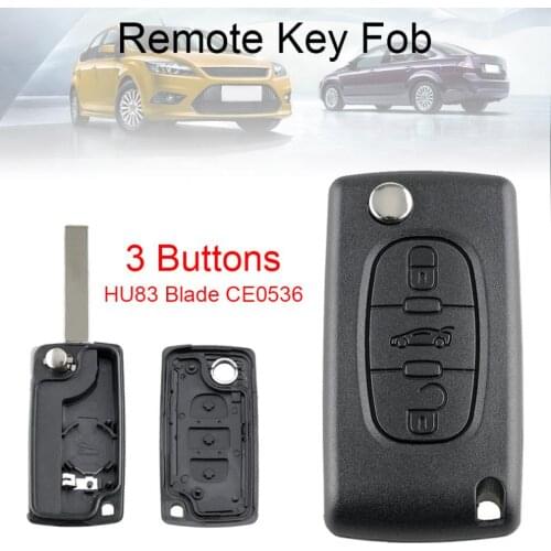 3 Buttons Entry Flip Folding Remote Car Key Shell Case Replacement with Uncut Car Flip Key Fit for Citroen C3 C4 C5 C6