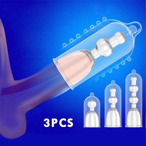 3pcs/set Male Penis Extender Sheath Reusable Condom Enhancer Erection Penis Sleeve Delay Ejaculation Sex Toys For Man