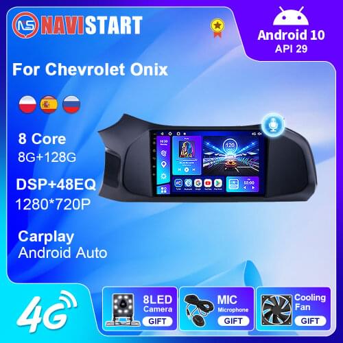 6+128G Android 10 Car Radio Stereo for Chevrolet Onix 2012-2019 GPS Navigation Android Auto 4G WIFI BT Carplay No DVD Player