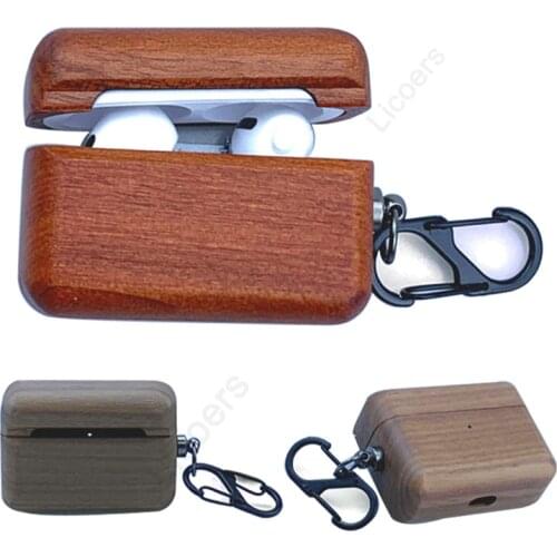 Rosewood Earphone Case for Airpods Pro 3 1 2 Solid Wood Bamboo Cherrywood Walnut Bluetooth Hoofdtelefoon Painted Headset Cover