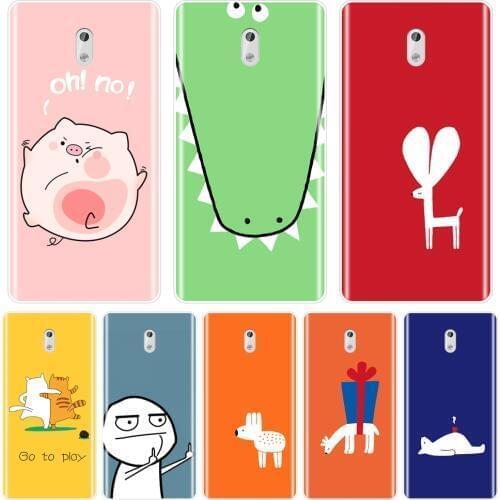 Back Cover For Nokia X6 7 Plus Pink Pig Yellow Cat Red Deer Blue Bear Silicone Soft Case For Nokia 1 2 3 5 6 8 Phone Case