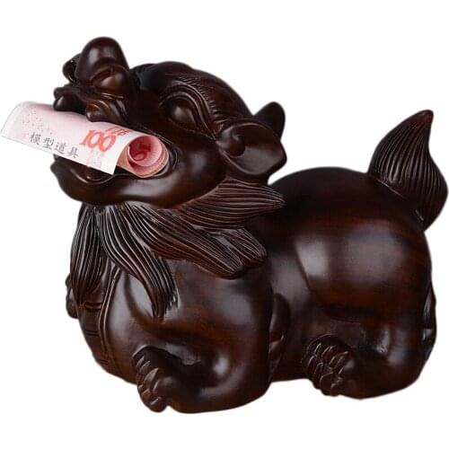 Black Sandalwood Carving Wood Carving Mink decoration ebony carving safety Best wishes Decorative Ornaments