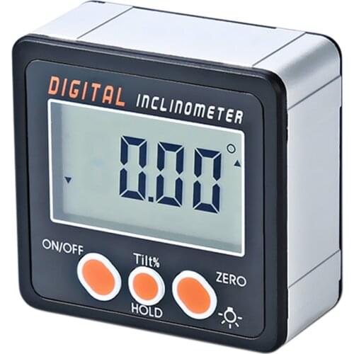 KKMOON Digital Inclinometer 0-360° Electronic Protractor Aluminum Alloy Shell Digital Bevel Box Angle Gauge Meter Magnets Base