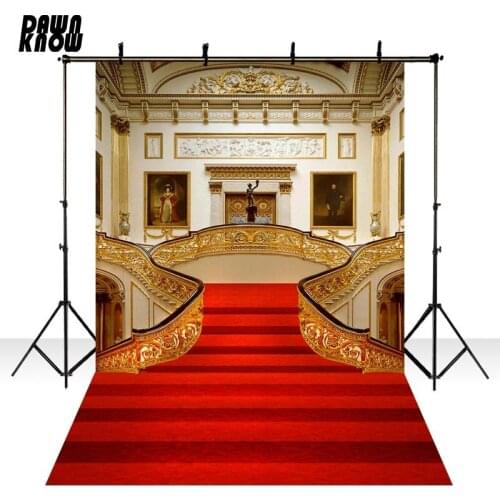DAWNKNOW Castle Indoor Vinyl Photography Backdrops Photocall Wedding Red Carpet Photo Background Children Photo Studio lv2731