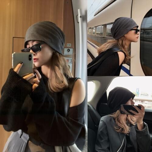 Elastic Cotton Turban Hat Autumn Winter Women Bonnet Hijab Cap Ear Protection Warm Knitted Turban Hat Gift Muslim Wrap Head