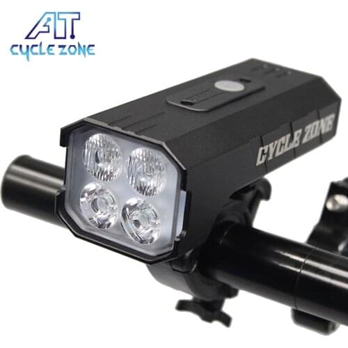 4 T6 Bicycle Light 3000 Lumens 5200mAh Headlight Power Bank Flashlight Front TYPE-C Charging Lamp MTB Road Cycling Bike Lights