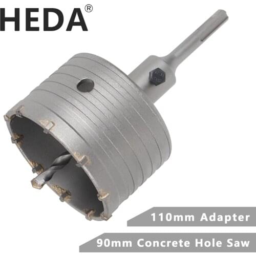 HEDA 90mm Concrete Tungsten Carbide Alloy Core Hole Saw SDS PLUS Electric Hollow Drill Bit Air Conditioning Pipe Cement Stone