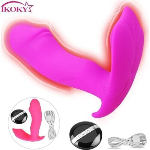 IKOKY Wearable Dildo Sex Toys for Woman Female Masturbation Clitoris Stimulator Vaginal Massage Heating Vibrator 10 Mode