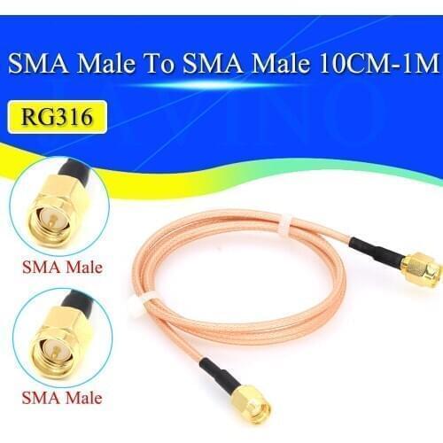 SMA Male To SMA male RG316 cable assembly Jumper Pigtail 5cm/10/15/30/50cm/1m SMA plug Crimp FPV RG316 Cable 50ohms SMA-JJ