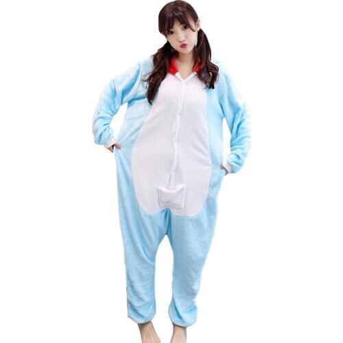 Kigurumi Costume Doraemon Adult Animal Cosplay Onesie Lovely Warm Women Men Anime Party Disguise Hooded