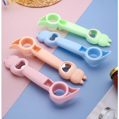 Multi Function Bottle Opener Creative and Comfortable Four In One Can Opener Can Cap Tool Kitchen Dining Bar Gadgets Wine Opener