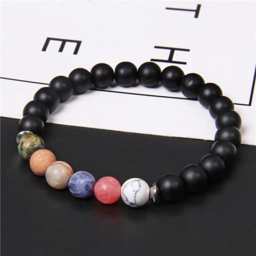Fashion Women Energy Bracelet Natural Stone Balck Onyx Beads Bracelet Colorful Beaded Yoga Chakra Bracelet for Women Jewelry
