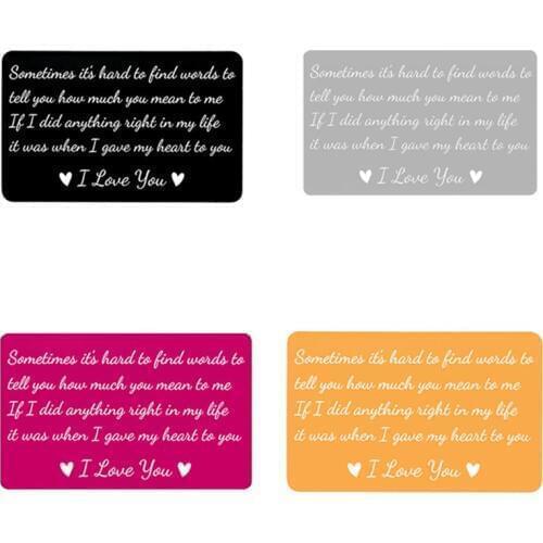 New Year Gifts for Boyfriend Girlfriend Souvenirs Engraved Wallet Cards Inserts Wedding Gifts for Guests Party Favors Present