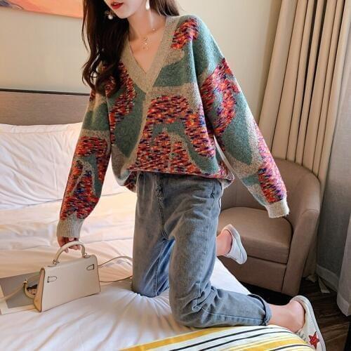 H9556 Fall Winter Student Sweater Woman Korean Loose Casual Knitted Bottom Pullover Female Long Sleeve High Quality Jumper Tops