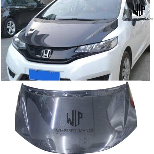 Fit GK5 High Quality Carbon Fiber engine hood cover Car Styling Fit For Honda Fit GK5 Car body kit 2014