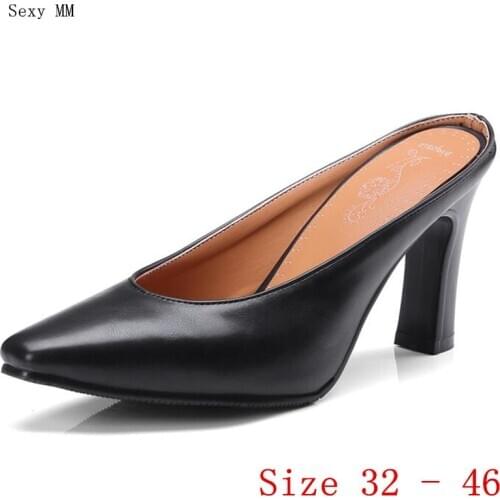 Slingbacks High Heels Women Pumps High Heel Shoes Stiletto Woman Wedding Shoes Small Plus Size 32 33 -40 41 42 43 44 45 46