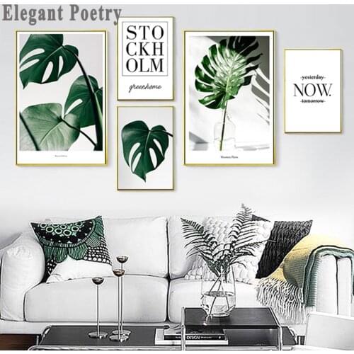 Nordic Canvas Painting Modern Prints Plant Leaf Art Posters Prints Green Art Wall Pictures Living Room Unframed Poster