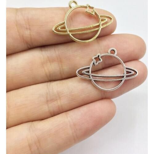 Eruifa 20pcs 20*27mm Nice Earth star Zinc alloy Jewelry DIY Charms Pendant Necklace,Eearrings 2 Colors