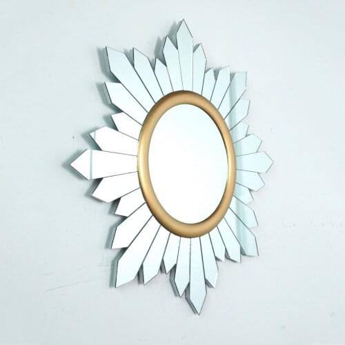 Bathroom Mirror Wall-mounted Irregular Star Month Sunburst Wall Vanity Shaving Mirror Silver For Home Decorative Supplies