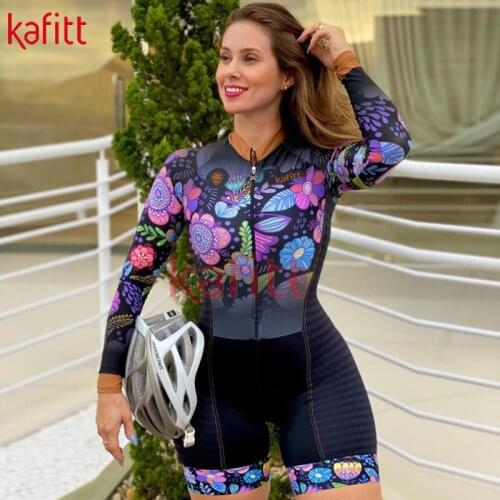 Kafeet womens new long-sleeved color cycling jersey sweatshirt Macaquinho GO mountain western style jumpsuit cycling suit