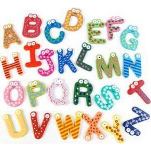 1 set=26pcs Colorful Lovely Number Baby Kids Children Wooden Alphabet Magnets Stick Figure Educational Learn Toys