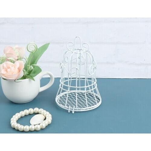 1pcs Metal White Bird Cage Candy Box Wedding Gifts Favors Iron Wedding Card Holder Birdcage Boxes 11*7cm