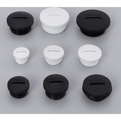 1 Unit Metric M Plastic Waterproof Plug Thread Pipe Fitting End Cap Plug M30/32/36 Nylon Gland Seal Masking Parts with Gasket