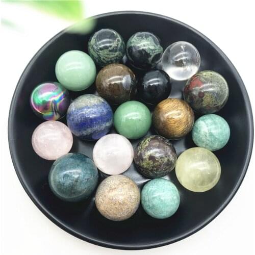 1PC 20-25mm Natural Lapis Lazuli Ball White Quartz Crystal Sphere Balls Healing Natural Stones and Minerals